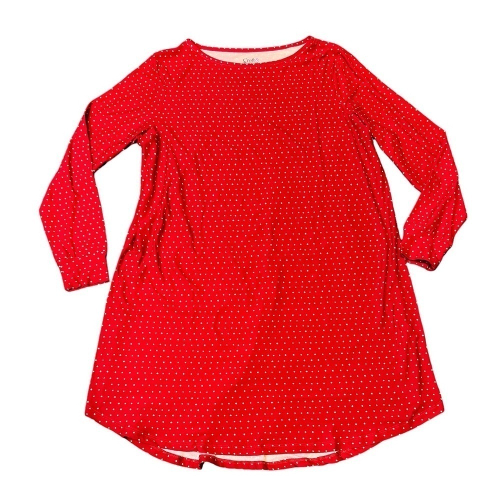 Croft and Barrow Sleep Shirt Nightgown Womens Size Medium Petite NEW Polka Dot